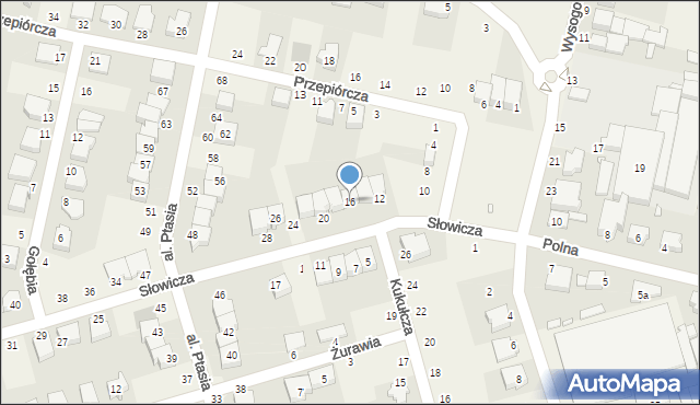 Przeźmierowo, Słowicza, 16, mapa Przeźmierowo