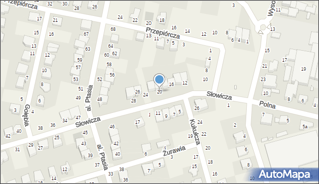 Przeźmierowo, Słowicza, 20, mapa Przeźmierowo