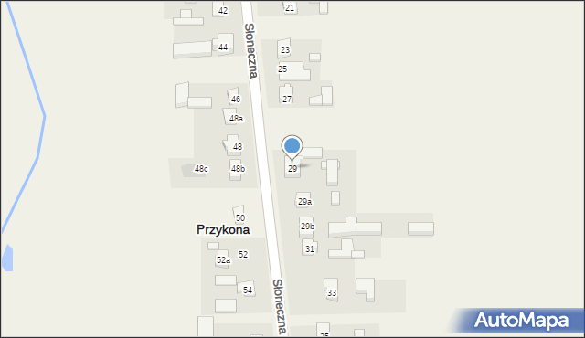 Przykona, Słoneczna, 29, mapa Przykona