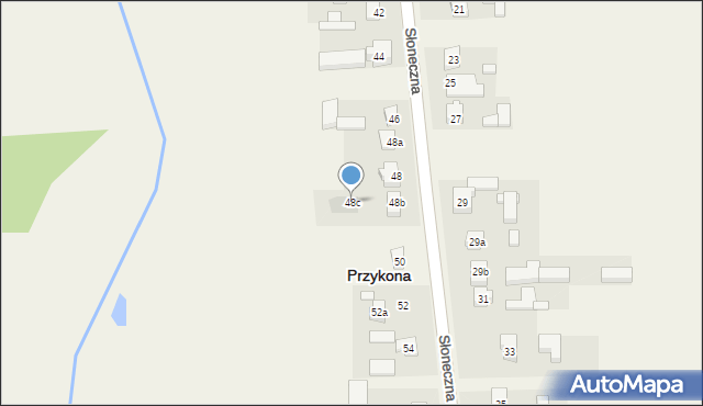 Przykona, Słoneczna, 48c, mapa Przykona