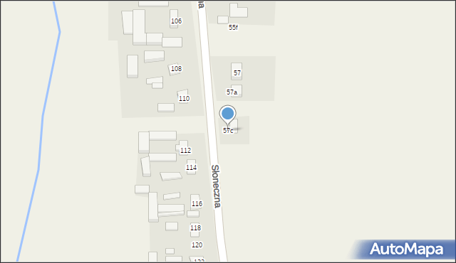 Przykona, Słoneczna, 57c, mapa Przykona