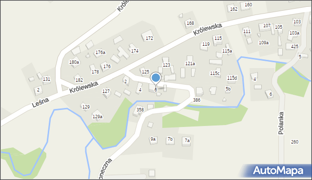 Przysietnica, Słoneczna, 6, mapa Przysietnica