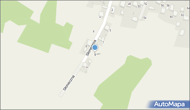 Psary, Słoneczna, 9, mapa Psary