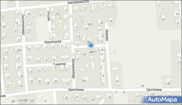 Pszczółki, Słowackiego Juliusza, 6A, mapa Pszczółki