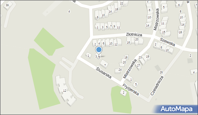 Puck, Ślusarska, 5, mapa Puck