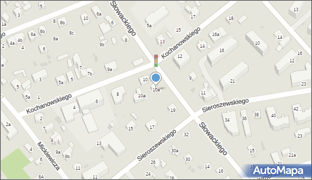 Puławy, Słowackiego Juliusza, 10a, mapa Puław