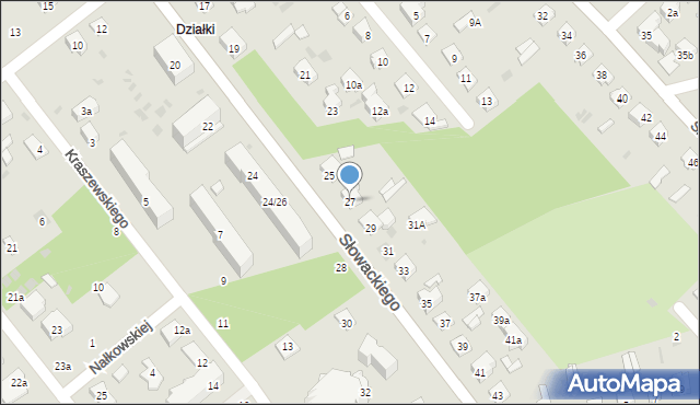 Puławy, Słowackiego Juliusza, 27, mapa Puław