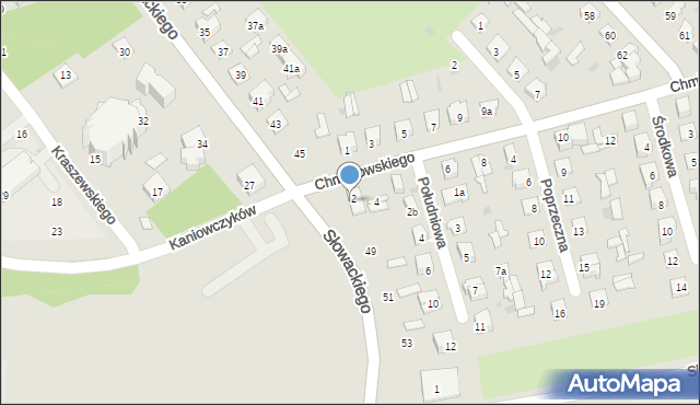 Puławy, Słowackiego Juliusza, 47, mapa Puław
