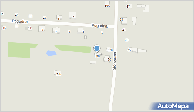 Pułtusk, Słoneczna, 36B, mapa Pułtusk