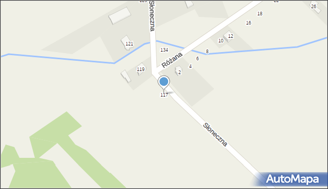 Pustkowie Lgockie, Słoneczna, 117, mapa Pustkowie Lgockie