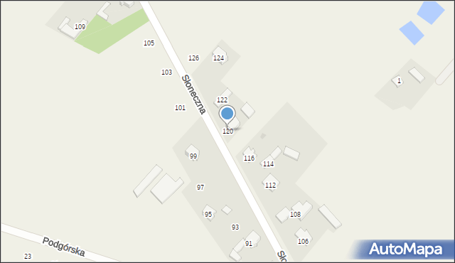 Pustkowie Lgockie, Słoneczna, 120, mapa Pustkowie Lgockie