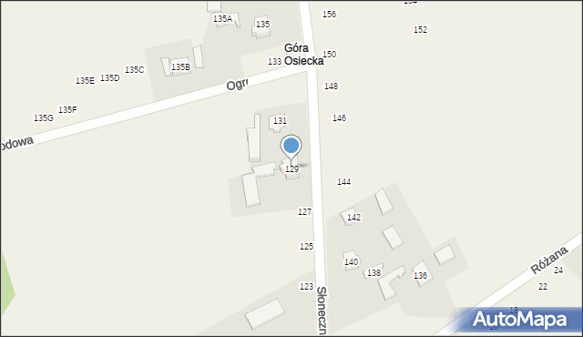 Pustkowie Lgockie, Słoneczna, 129, mapa Pustkowie Lgockie