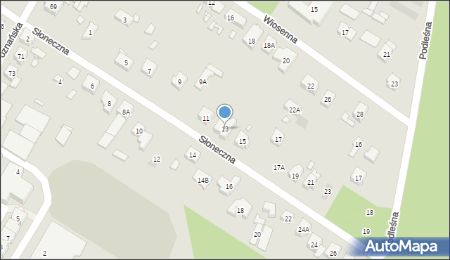 Puszczykowo, Słoneczna, 13, mapa Puszczykowo