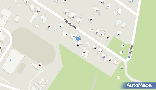 Puszczykowo, Słoneczna, 18, mapa Puszczykowo