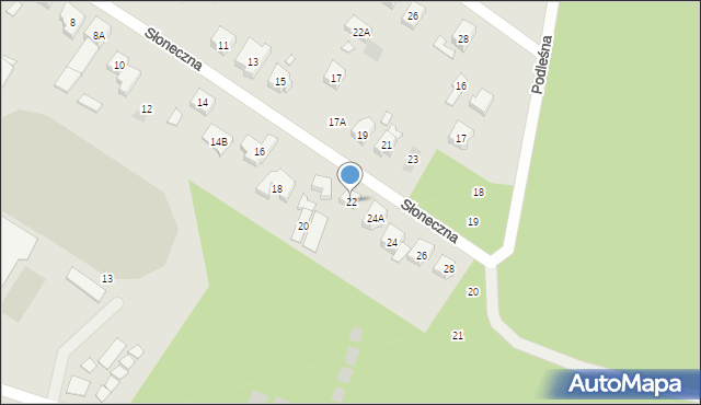 Puszczykowo, Słoneczna, 22, mapa Puszczykowo