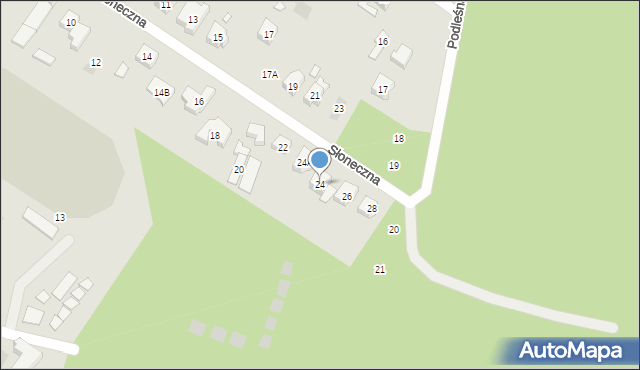 Puszczykowo, Słoneczna, 24, mapa Puszczykowo