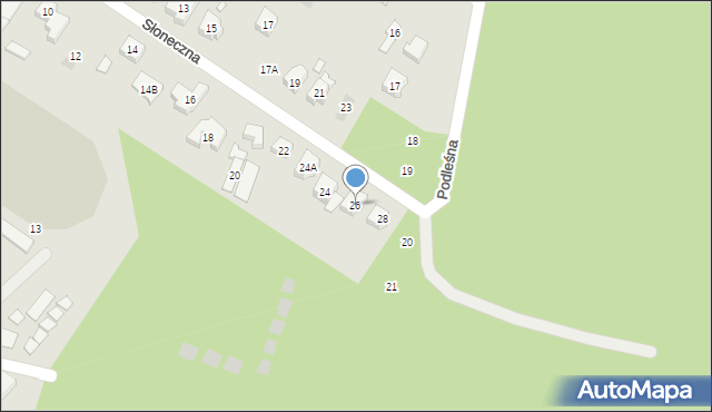 Puszczykowo, Słoneczna, 26, mapa Puszczykowo