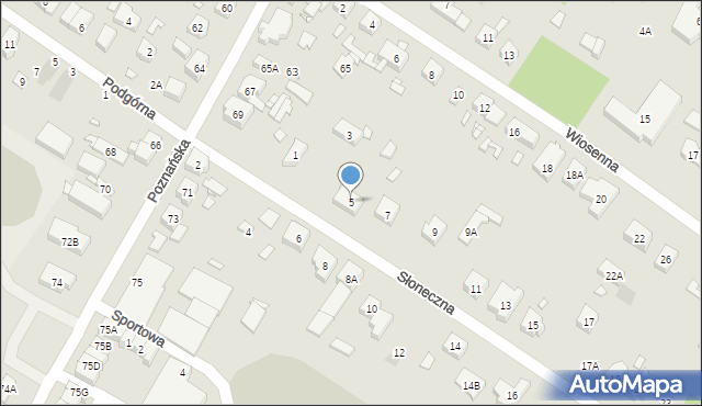 Puszczykowo, Słoneczna, 5, mapa Puszczykowo