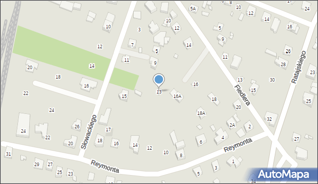 Puszczykowo, Słowackiego Juliusza, 13, mapa Puszczykowo