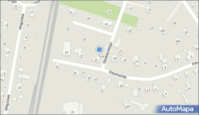 Puszczykowo, Słowackiego Juliusza, 28, mapa Puszczykowo