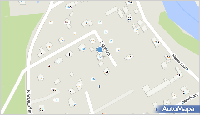 Puszczykowo, Słowicza, 14, mapa Puszczykowo