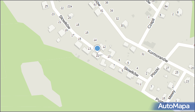 Pyskowice, Słowików, 11, mapa Pyskowice