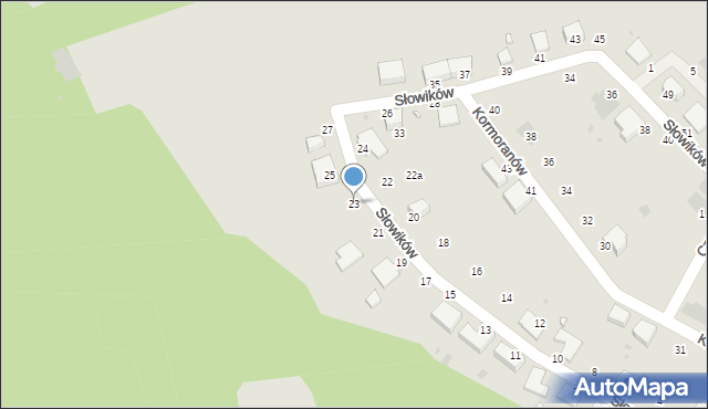 Pyskowice, Słowików, 23, mapa Pyskowice