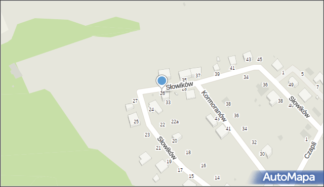 Pyskowice, Słowików, 26, mapa Pyskowice