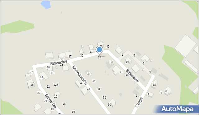 Pyskowice, Słowików, 34, mapa Pyskowice