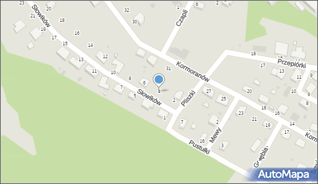 Pyskowice, Słowików, 4, mapa Pyskowice