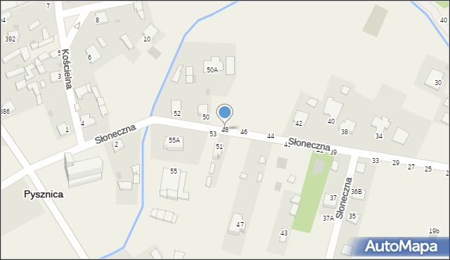 Pysznica, Słoneczna, 48, mapa Pysznica