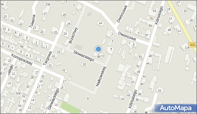 Pyzdry, Słowackiego Juliusza, 30, mapa Pyzdry