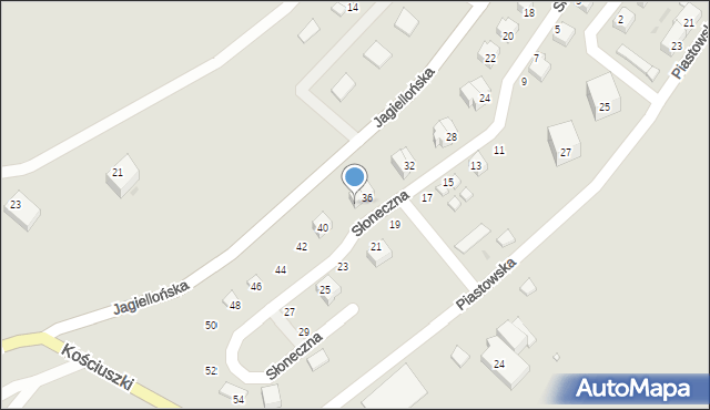 Radków, Słoneczna, 38, mapa Radków