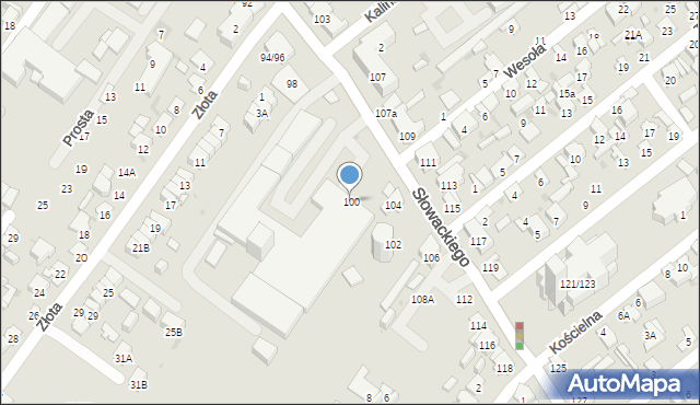 Radom, Słowackiego Juliusza, 100, mapa Radomia