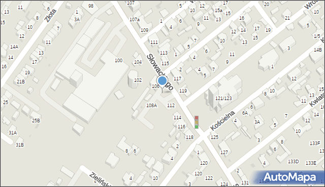 Radom, Słowackiego Juliusza, 108, mapa Radomia