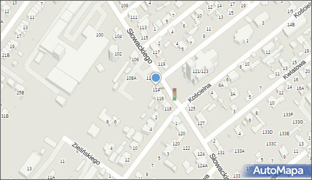 Radom, Słowackiego Juliusza, 114, mapa Radomia