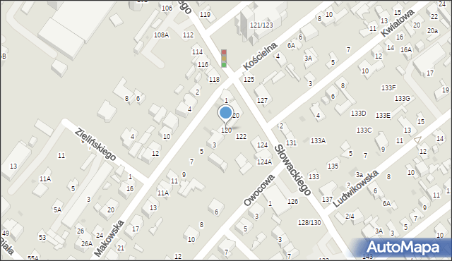 Radom, Słowackiego Juliusza, 120, mapa Radomia