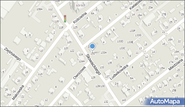 Radom, Słowackiego Juliusza, 131, mapa Radomia
