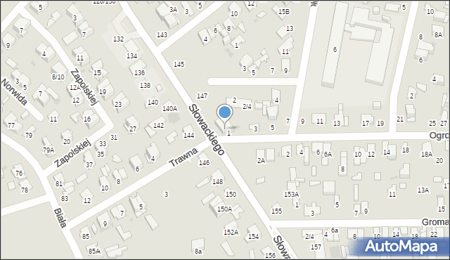 Radom, Słowackiego Juliusza, 149, mapa Radomia