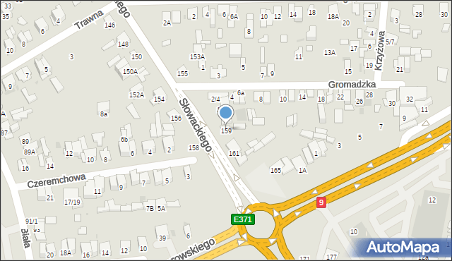 Radom, Słowackiego Juliusza, 159, mapa Radomia