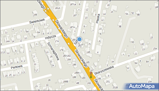 Radom, Słowackiego Juliusza, 191, mapa Radomia