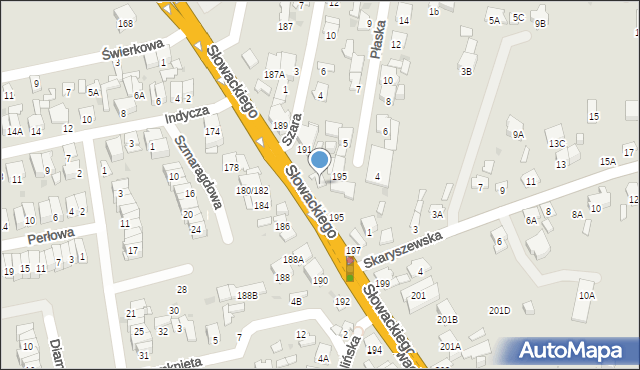 Radom, Słowackiego Juliusza, 193, mapa Radomia