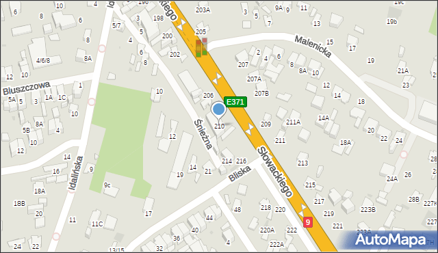 Radom, Słowackiego Juliusza, 210, mapa Radomia