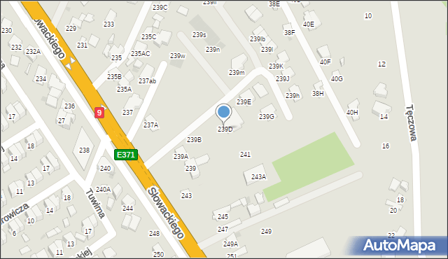 Radom, Słowackiego Juliusza, 239D, mapa Radomia