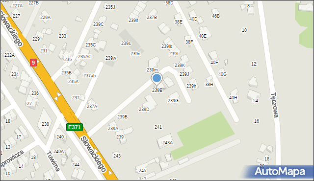 Radom, Słowackiego Juliusza, 239E, mapa Radomia