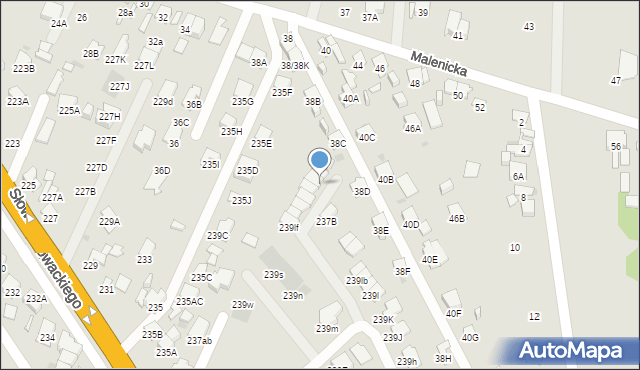 Radom, Słowackiego Juliusza, 239lm, mapa Radomia