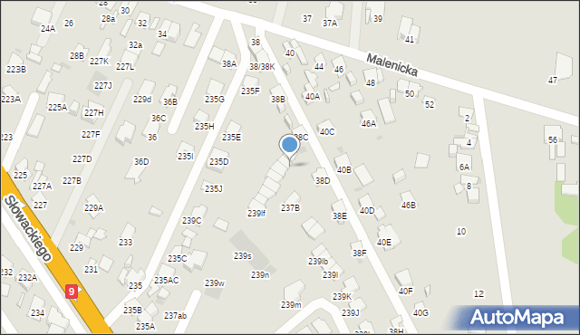 Radom, Słowackiego Juliusza, 239ln, mapa Radomia