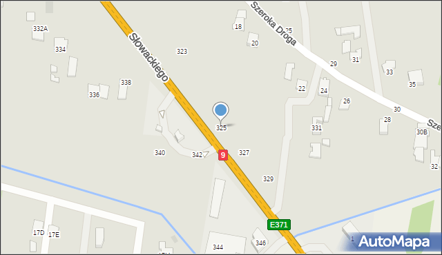 Radom, Słowackiego Juliusza, 325, mapa Radomia