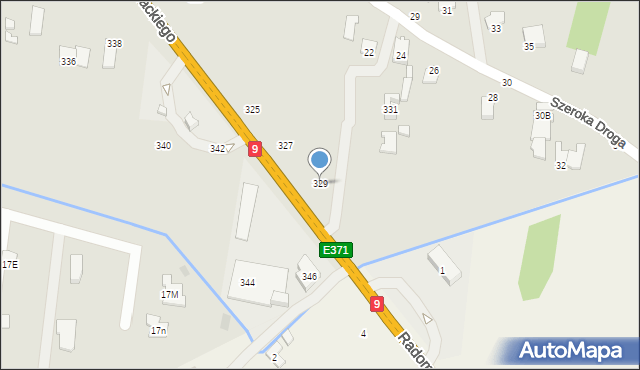 Radom, Słowackiego Juliusza, 329, mapa Radomia