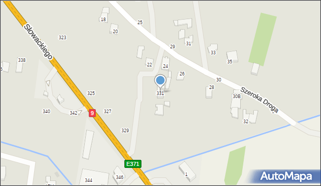 Radom, Słowackiego Juliusza, 331, mapa Radomia